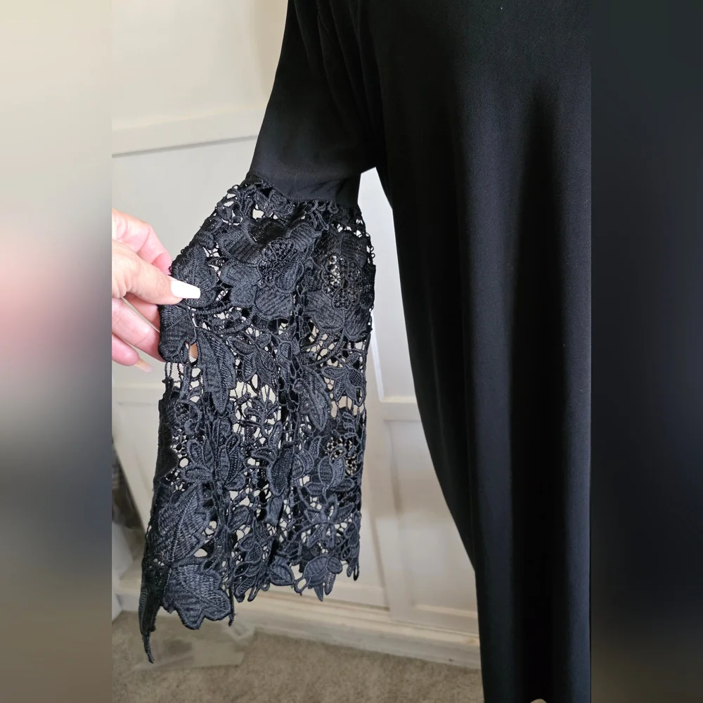 Alfani Black Dress with Lace Sleeves SIZE 16w - Picture 2 of 6